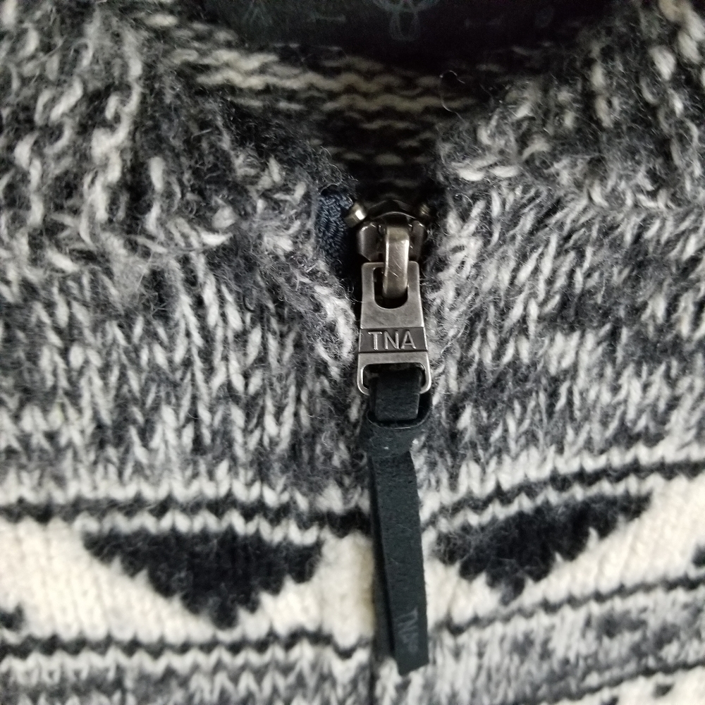 TNA | 100% lambswool knit full zip sweater jacket - Picture 2 of 8